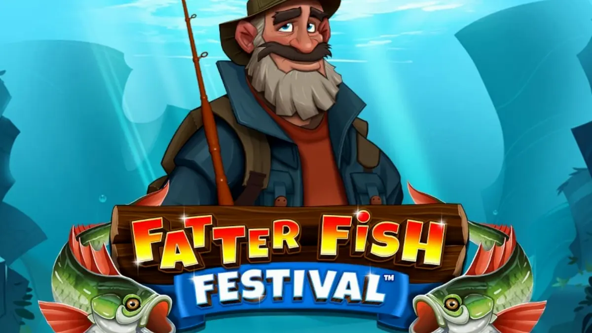 Tampilan visual slot Fatter Fish Festival dengan tema karnaval bawah air